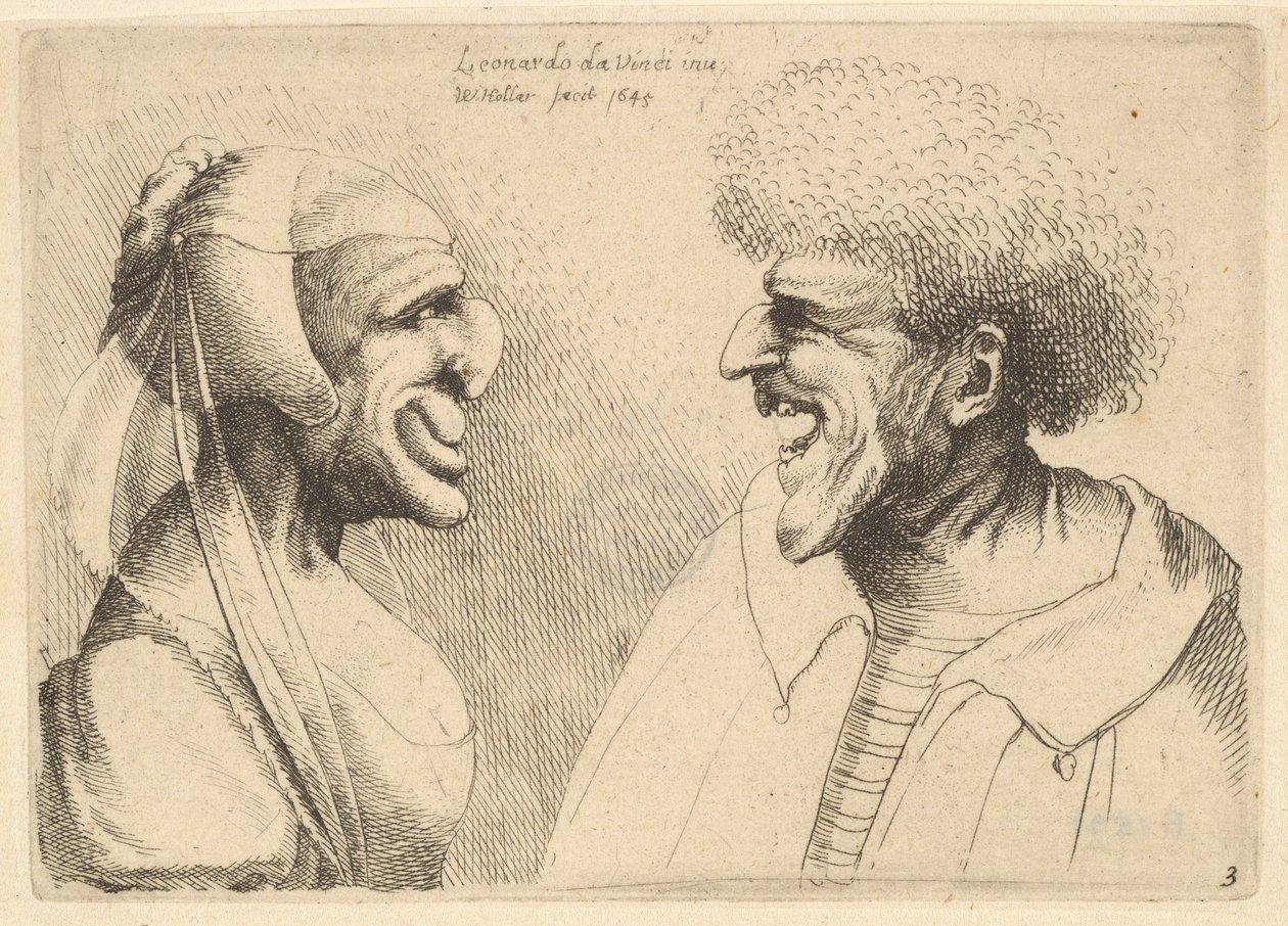 Una pareja deforme enfrentándose, 1645 de Wenceslaus Hollar
