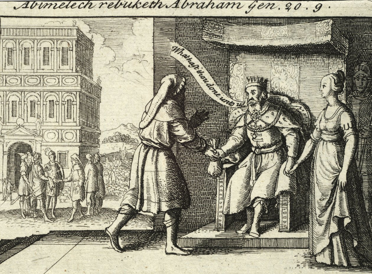 Abimelec reprendiendo a Abraham. Estado 2 de Wenceslaus Hollar