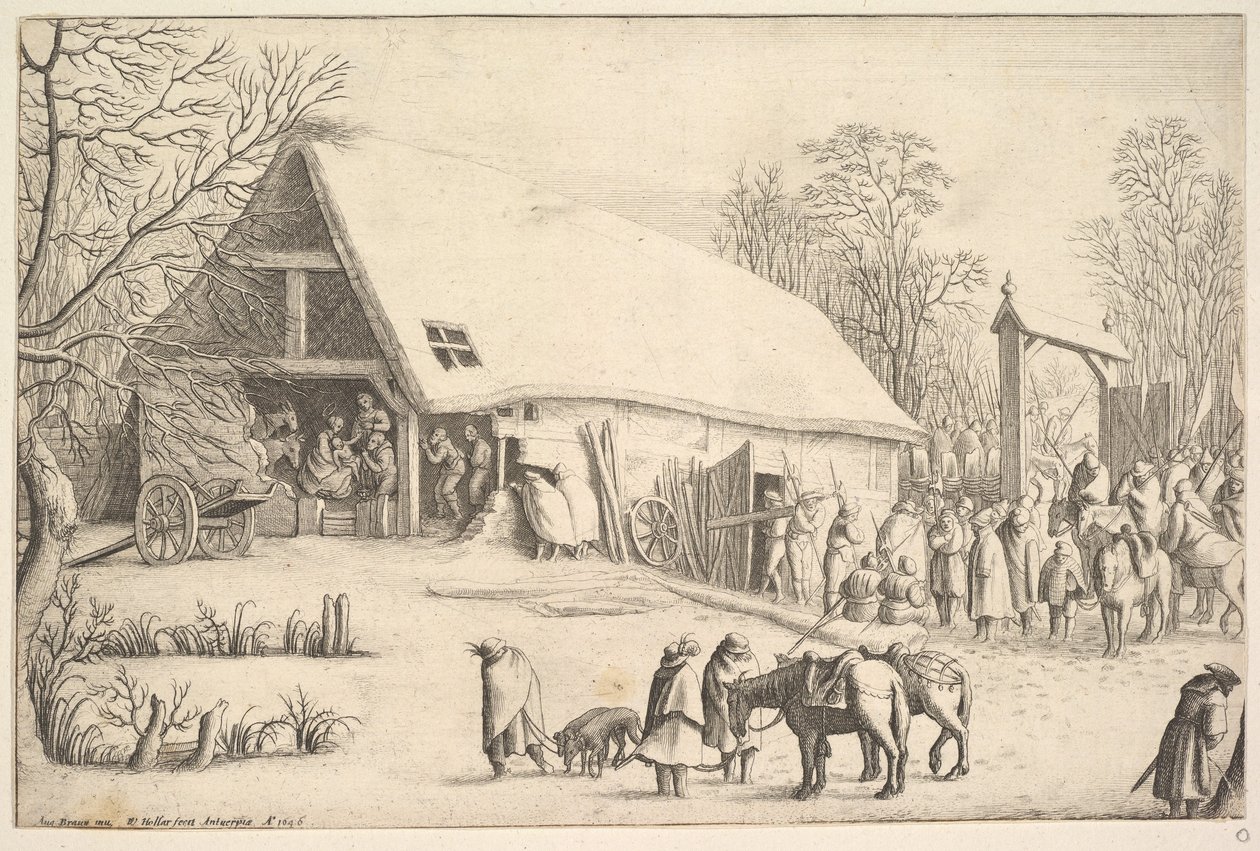 Adoración de los Reyes, después de Augustin Braun de Wenceslaus Hollar