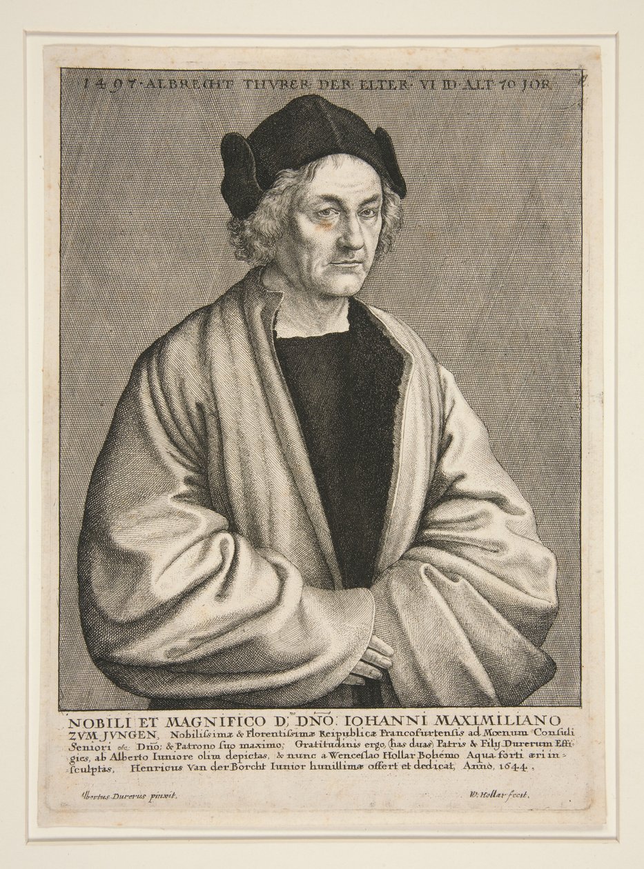 Albrecht Dürer el Viejo (1427-1502) a la edad de 70 años de Wenceslaus Hollar