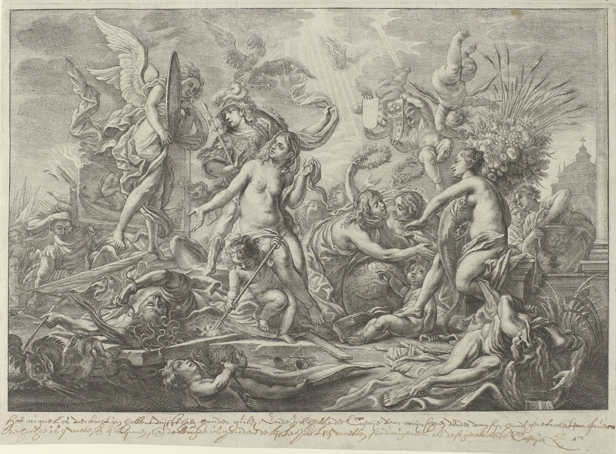 Alegoría de la Paz de Westfalia, 1648 de Wenceslaus Hollar