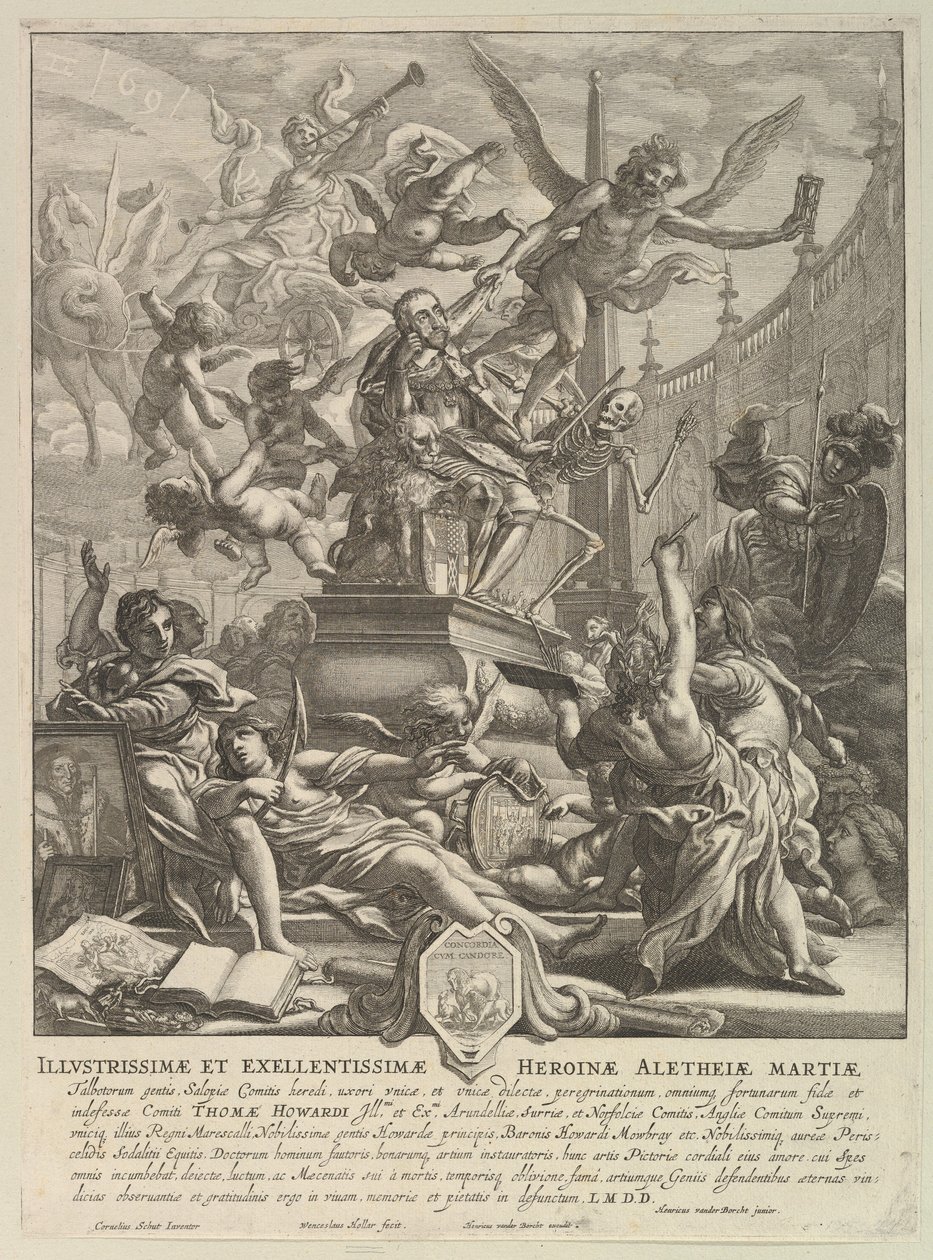 Alegoría sobre la muerte del Conde de Arundel, ca. 1646 de Wenceslaus Hollar
