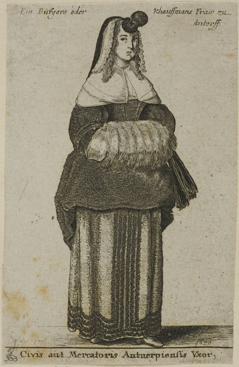 Esposa de Amberes de Wenceslaus Hollar