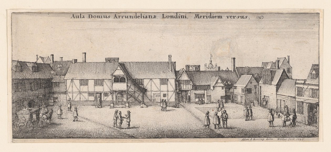 Casa Arundel desde el sur, 1646 de Wenceslaus Hollar