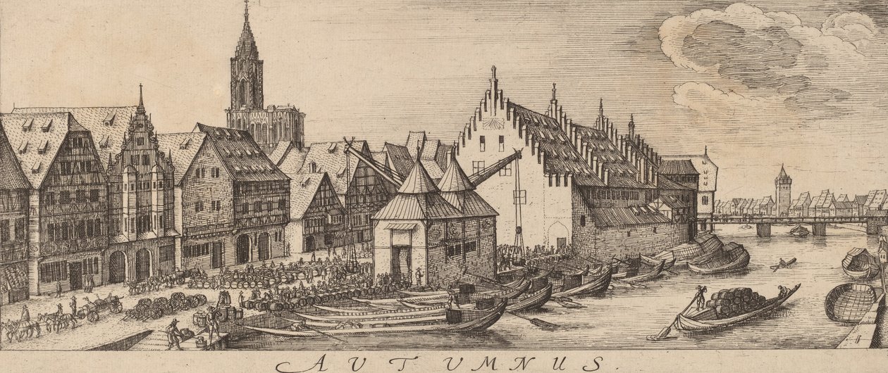 Otoño: El mercado del vino, c. 1628-1629 de Wenceslaus Hollar