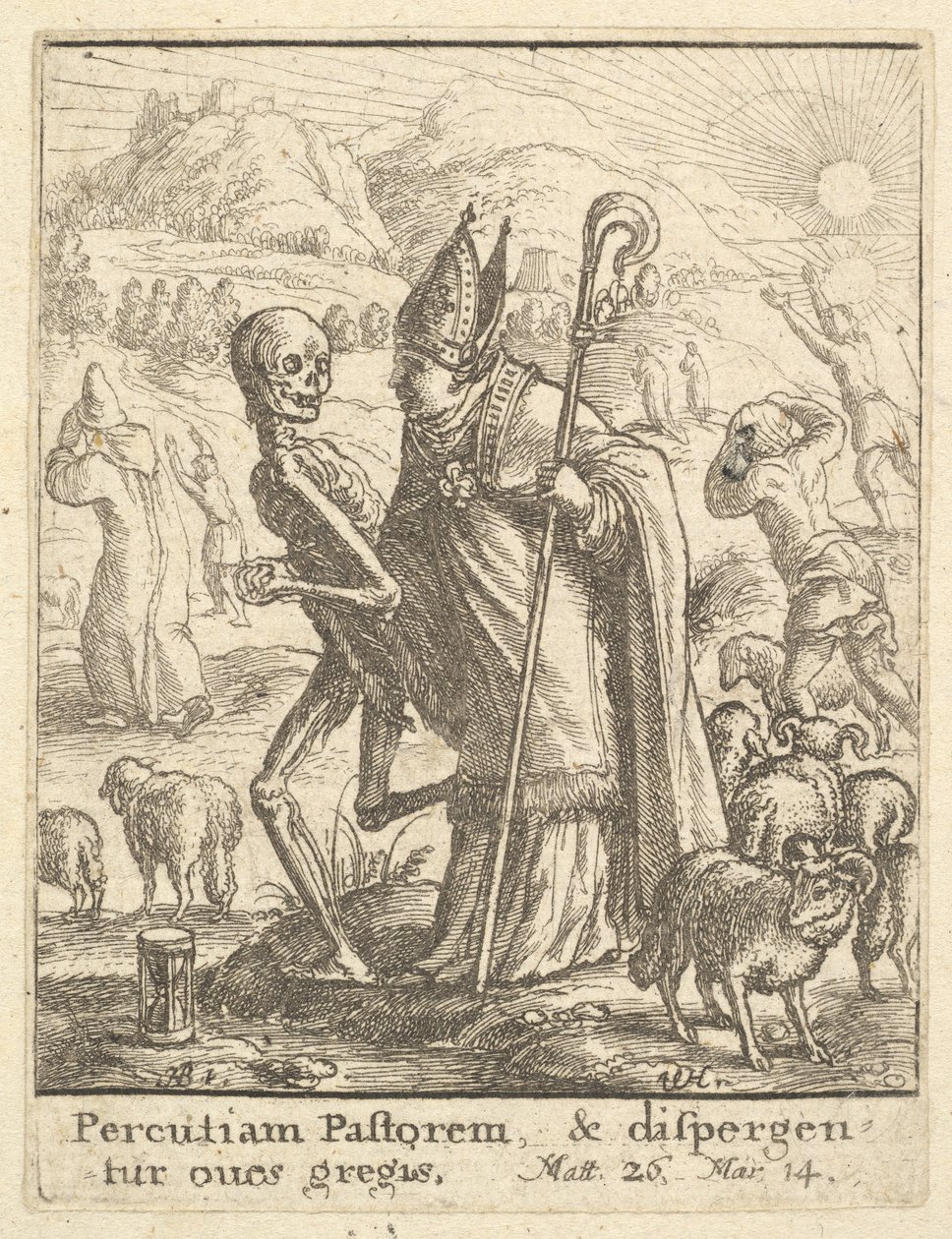 Obispo, de La danza de la muerte de Wenceslaus Hollar