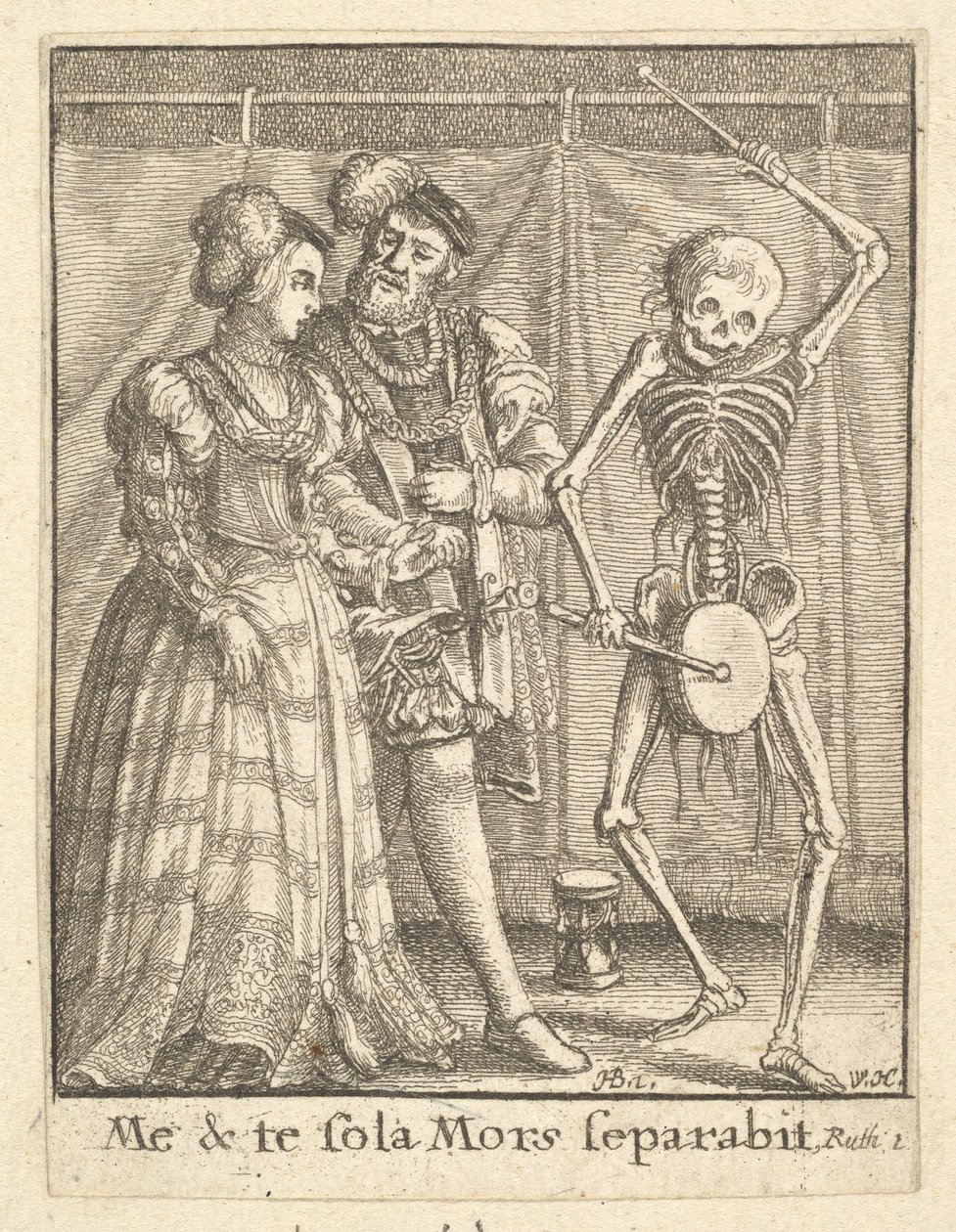 Pareja Nupcial, de la Danza de la Muerte, 1651 de Wenceslaus Hollar