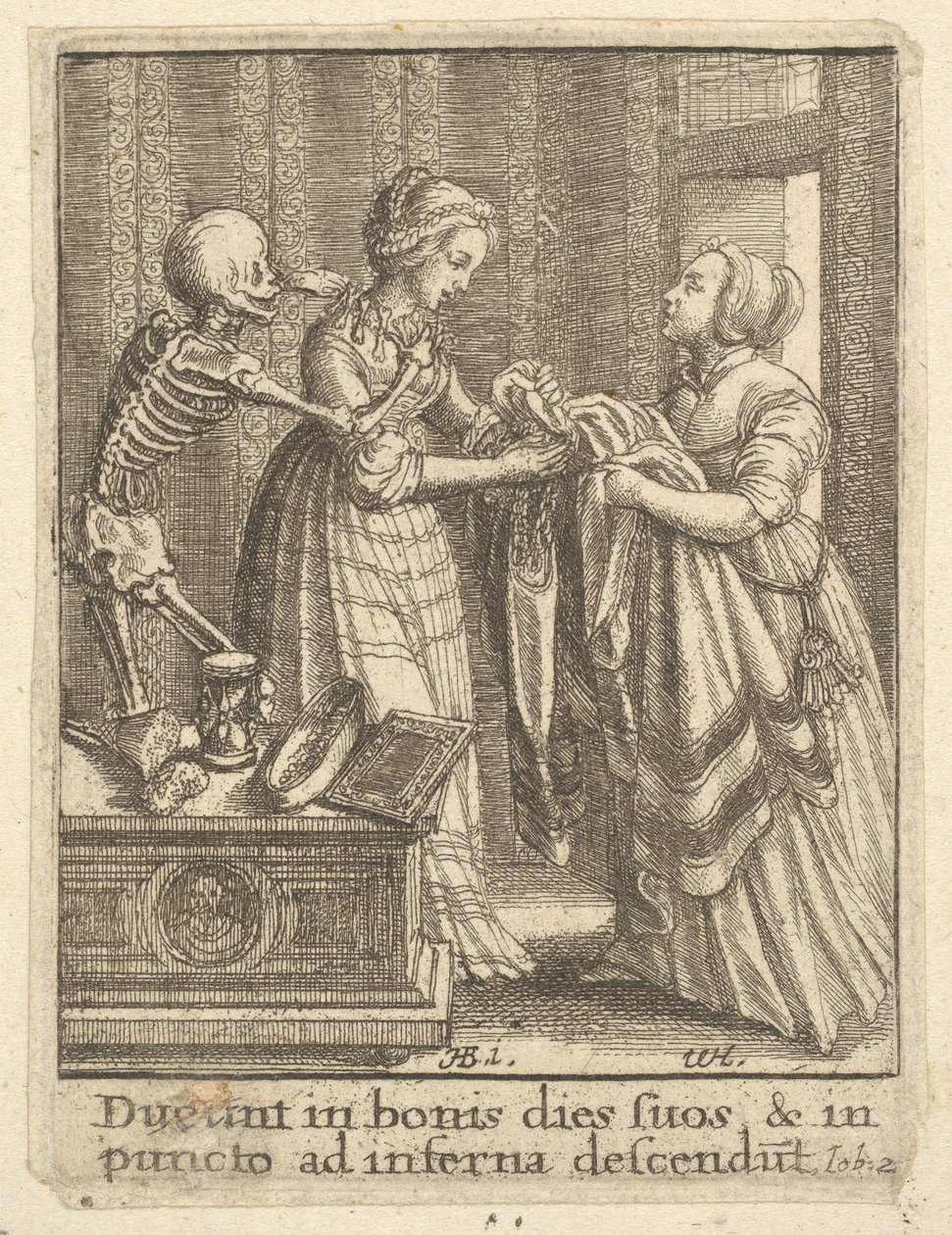 Novia, de la Danza de la Muerte, 1651 de Wenceslaus Hollar