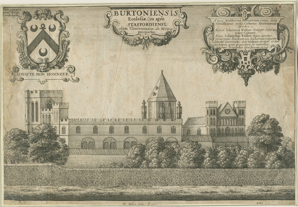Abadía de Burton-upon-Trent: grabado en cobre, 1661 de Wenceslaus Hollar