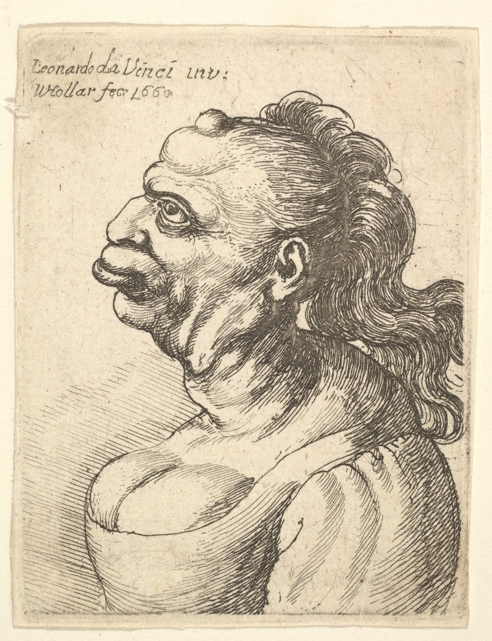 Busto de una mujer con vestido escotado, 1660 de Wenceslaus Hollar