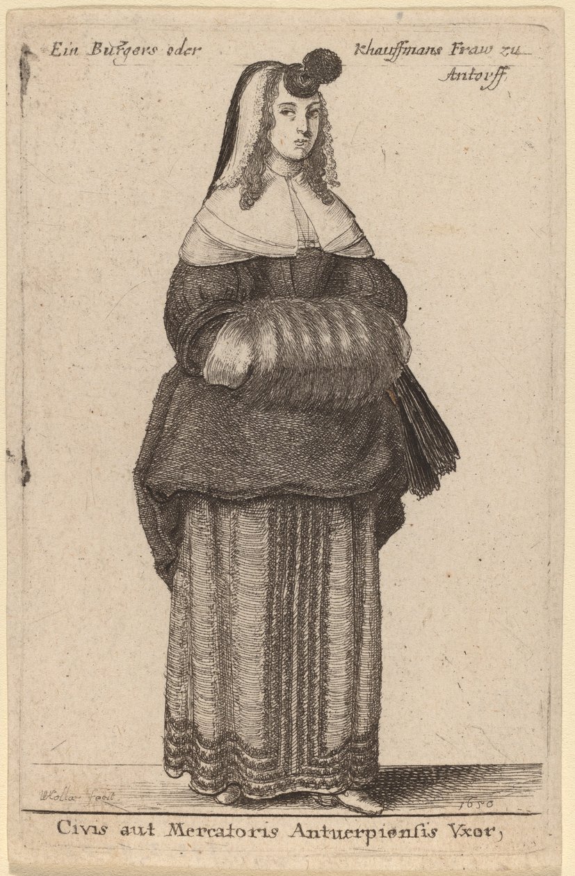 Esposa de un Ciudadano o Comerciante de Amberes de Wenceslaus Hollar