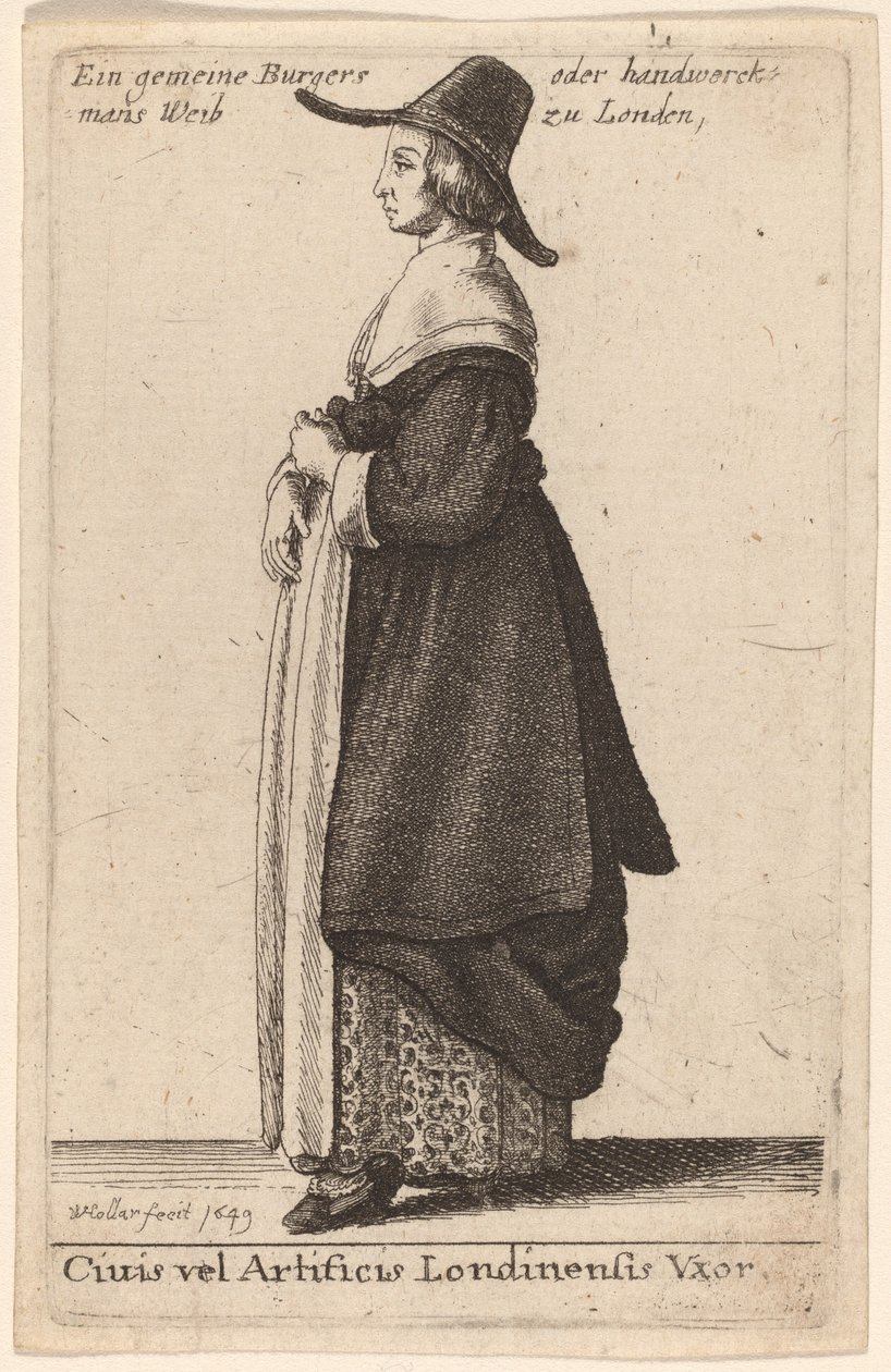 Esposa de un Ciudadano o Artesano Londinense de Wenceslaus Hollar