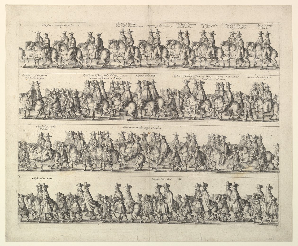Procesión de Coronación de Carlos II por Londres, 1662 de Wenceslaus Hollar