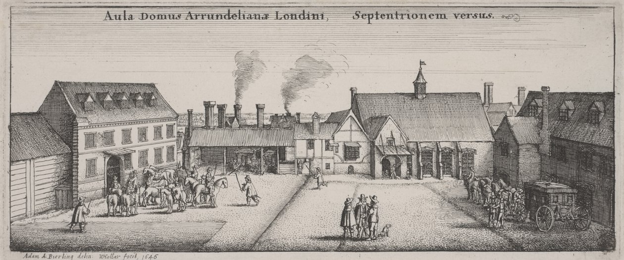 Patio de la Casa Arundel desde el norte de Wenceslaus Hollar