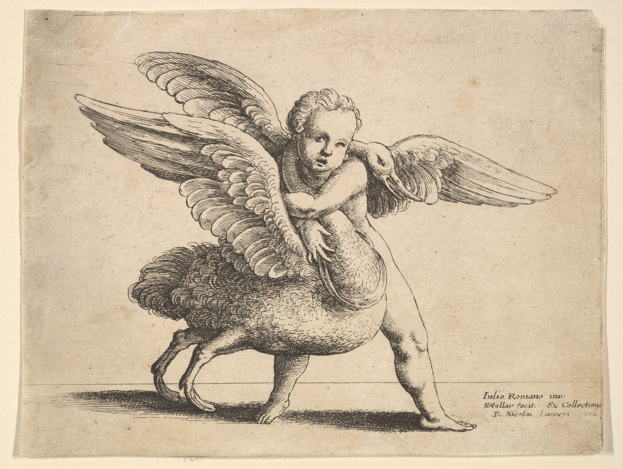 Cupido y el cisne, 1652 de Wenceslaus Hollar