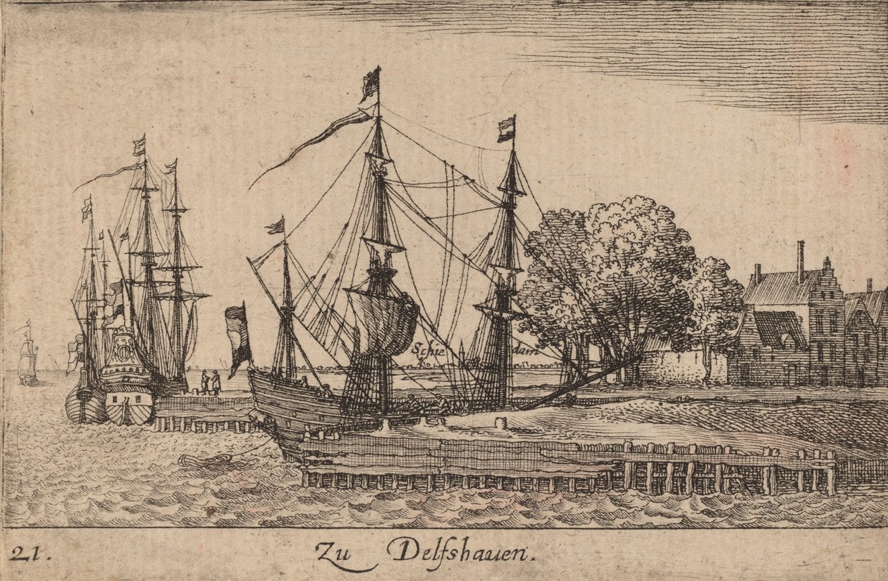 Delfshaven de Wenceslaus Hollar