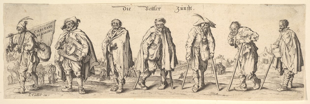 Die Bettler Zunfft Los Siete Mendigos, 1630 de Wenceslaus Hollar