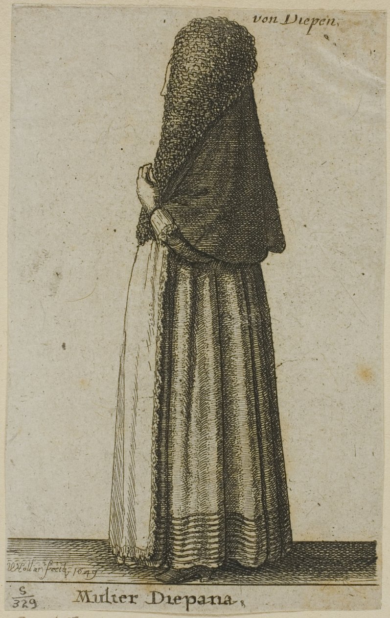 Mujer de Dieppe de Wenceslaus Hollar
