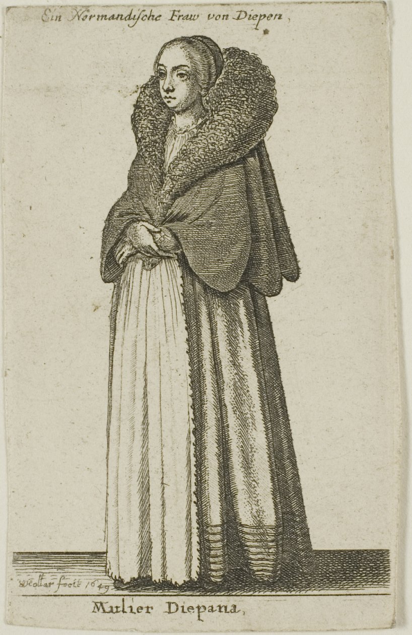 Mujer de Dieppe de Wenceslaus Hollar