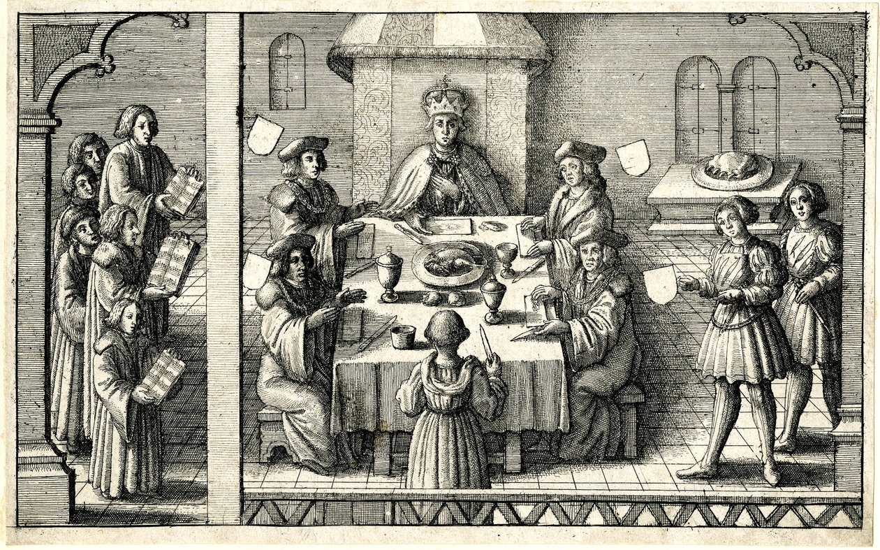 Cena en la investidura de Fernando I a la Jarretera de Wenceslaus Hollar