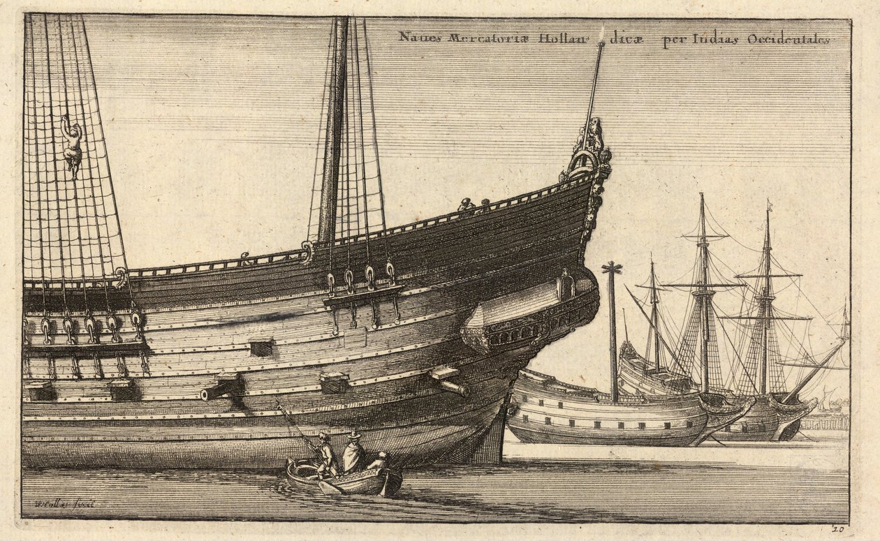 Indiaman holandés del oeste de Wenceslaus Hollar