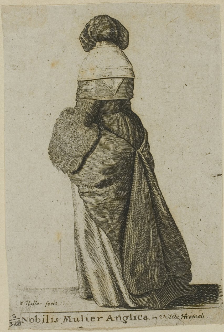 Noble inglesa con ropa de invierno de Wenceslaus Hollar