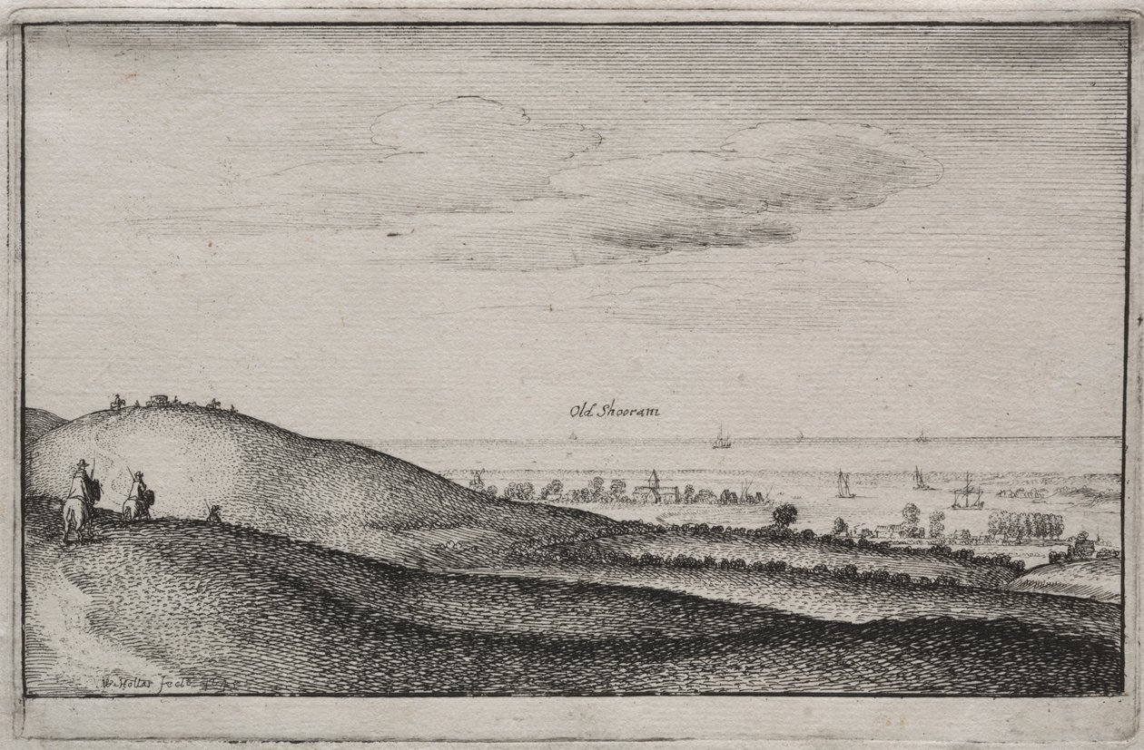 Vistas inglesas: Old Shoreham de Wenceslaus Hollar