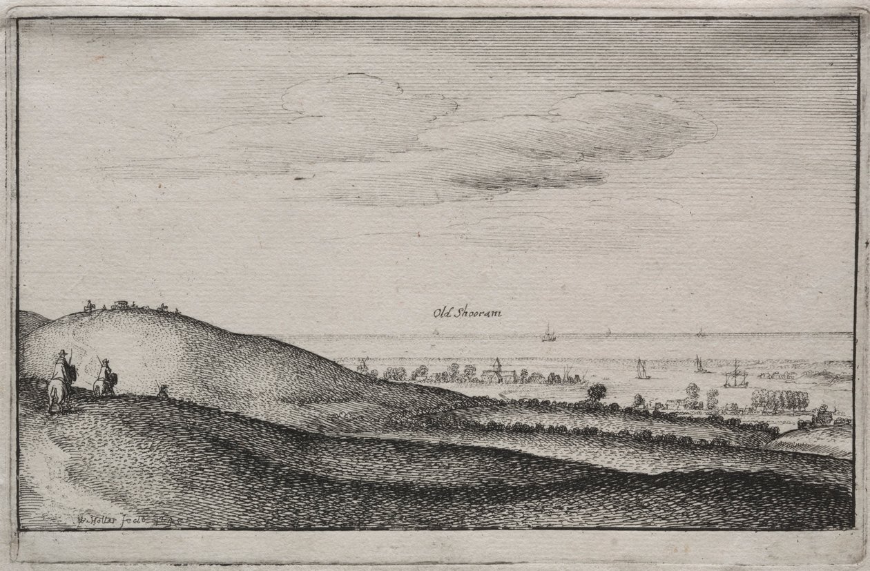 Vistas inglesas: Old Shoreham, 1645 de Wenceslaus Hollar