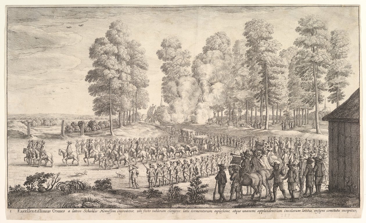 Entrada del Conde de Thurn y Taxis en Hemissen, ca. 1651 de Wenceslaus Hollar