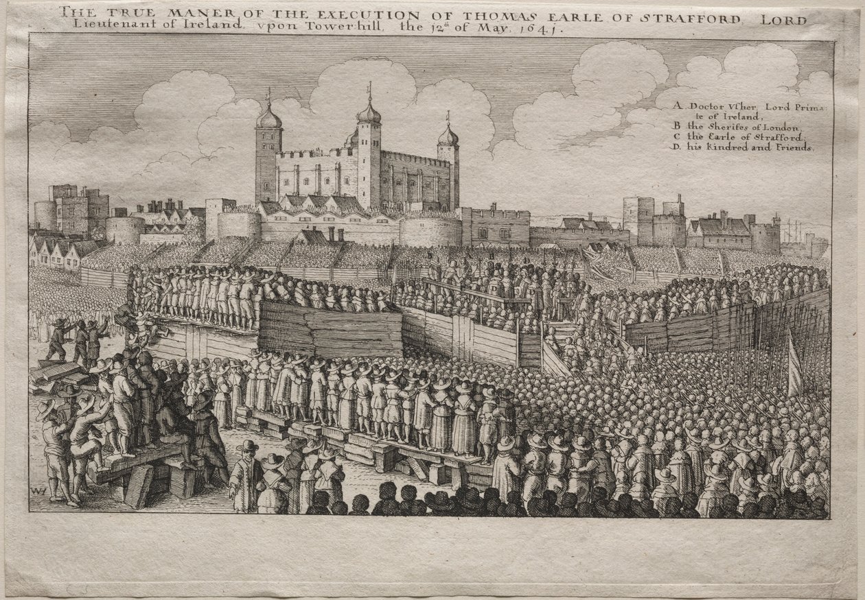 Ejecución del Conde de Strafford, 1641 de Wenceslaus Hollar
