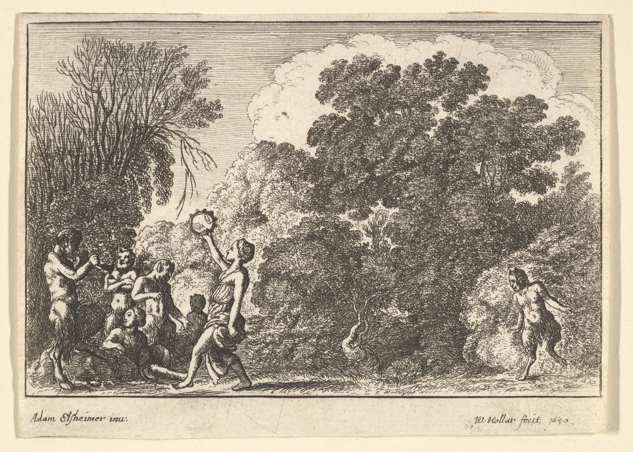 Cinco sátiros y dos ninfas, 1650 de Wenceslaus Hollar