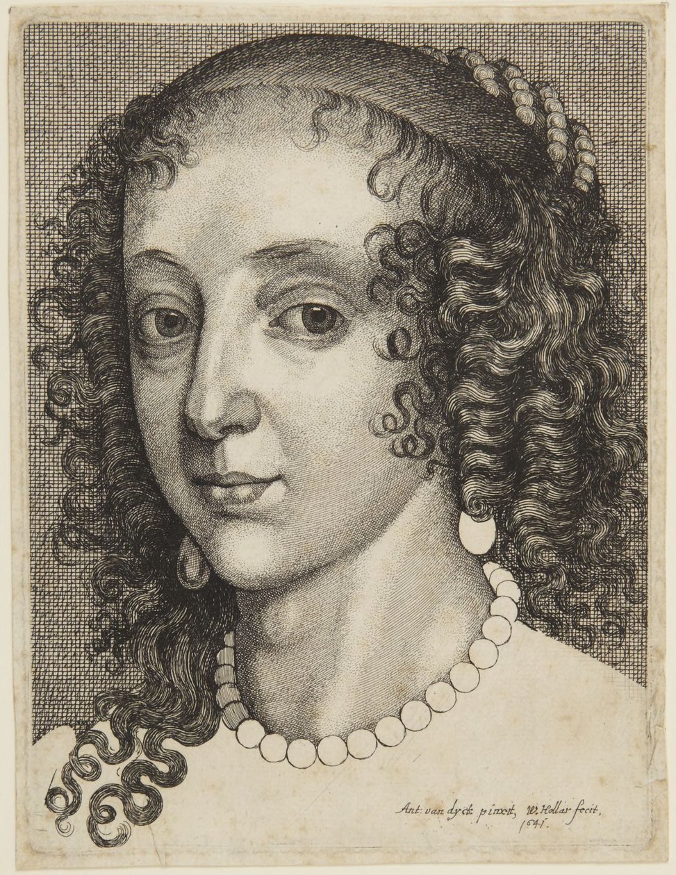 Cabeza de Henrietta María de Wenceslaus Hollar