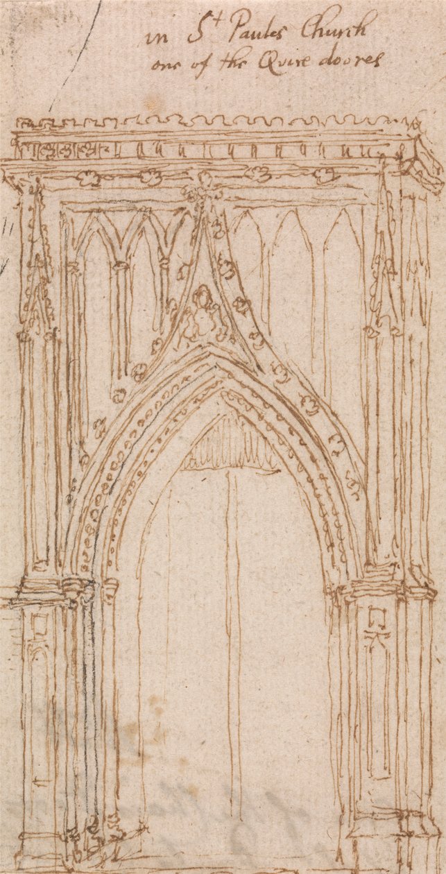 En la iglesia de San Pablo, una de las puertas del coro de Wenceslaus Hollar