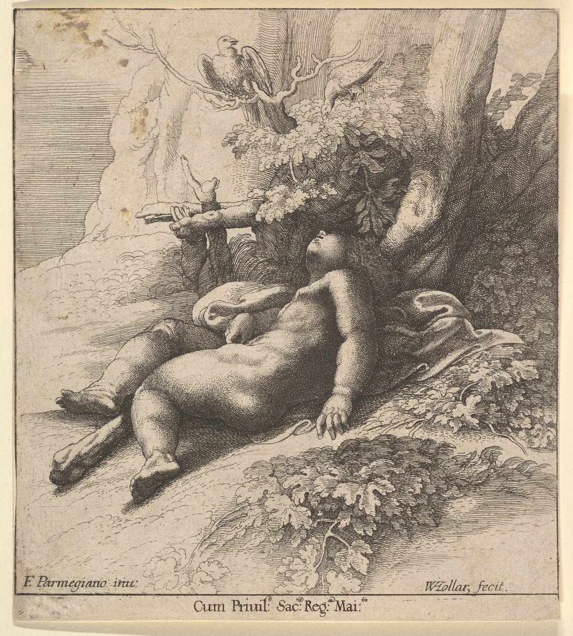 Hércules infante dormido, 1625-77 de Wenceslaus Hollar