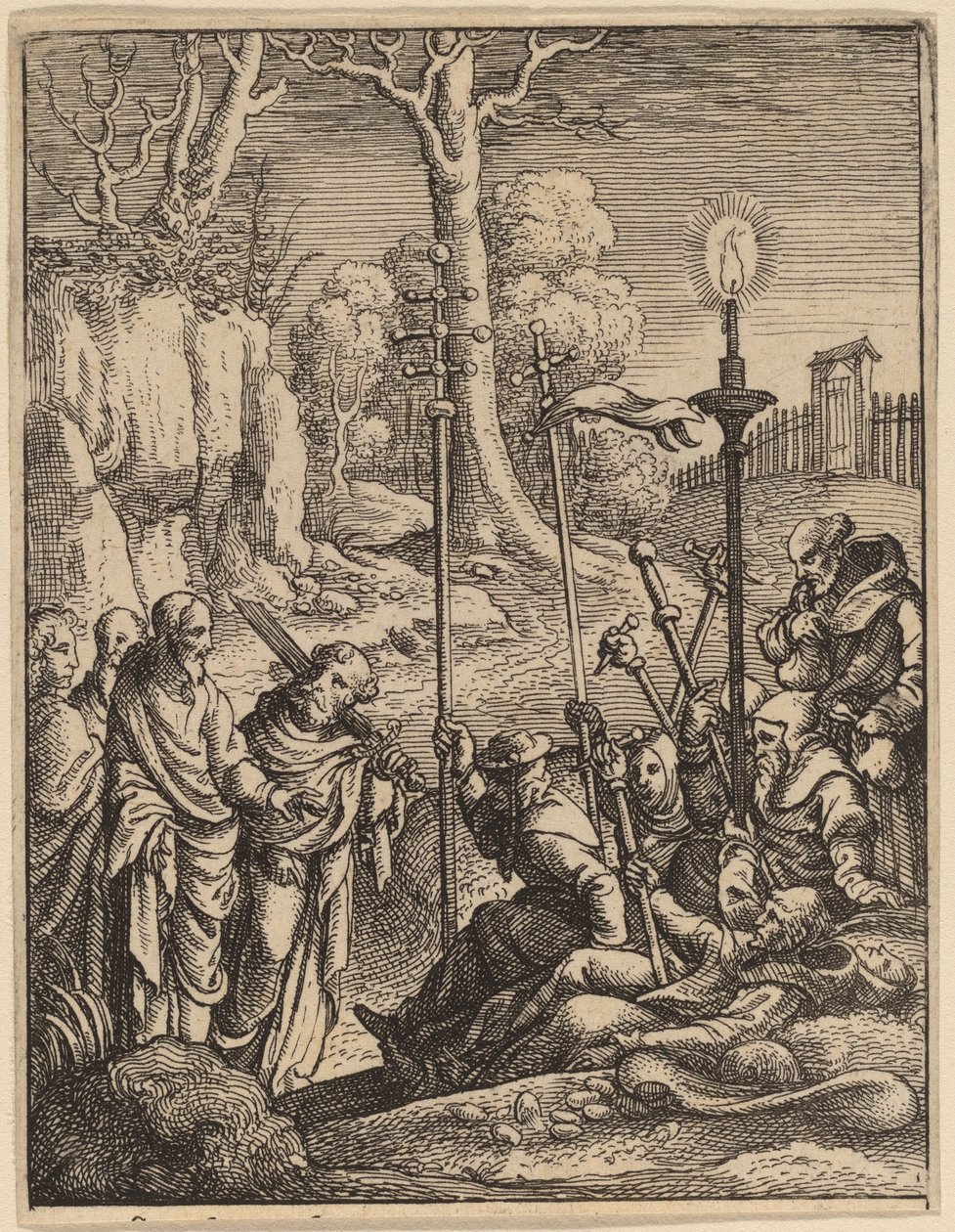 Jesús confrontando a sus detractores de Wenceslaus Hollar