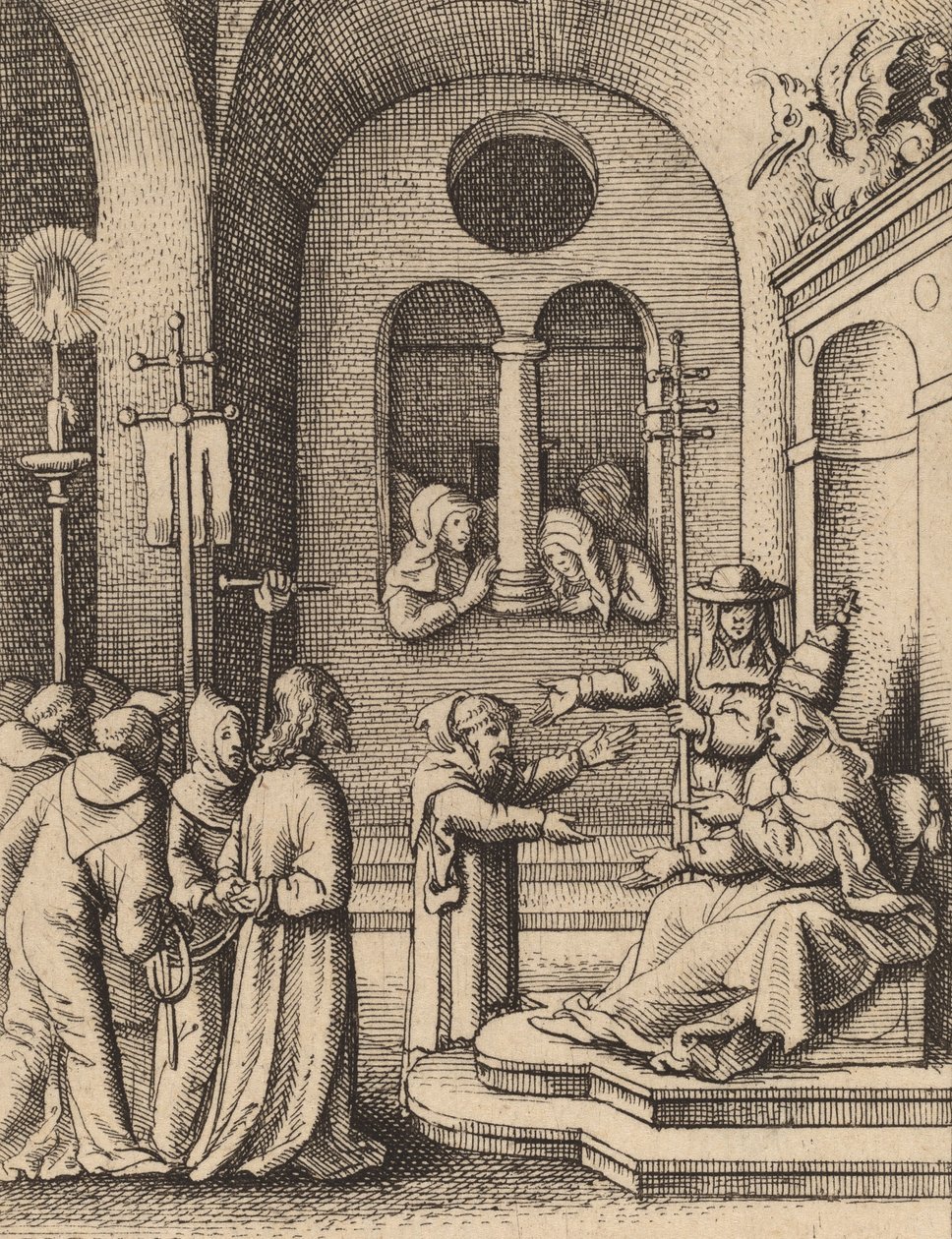 Jesús de nuevo ante Caifás de Wenceslaus Hollar