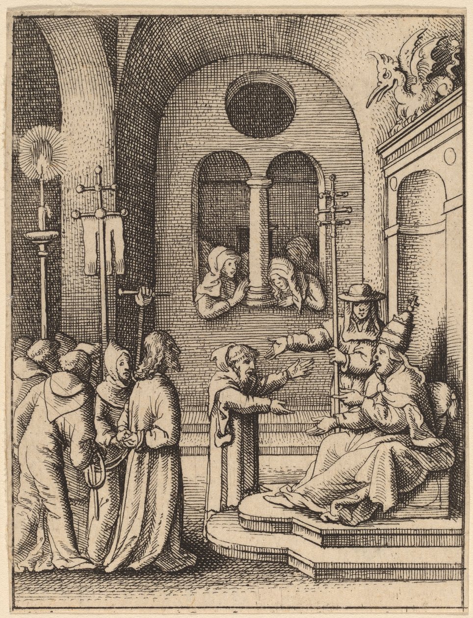 Jesús de nuevo ante Caifás de Wenceslaus Hollar