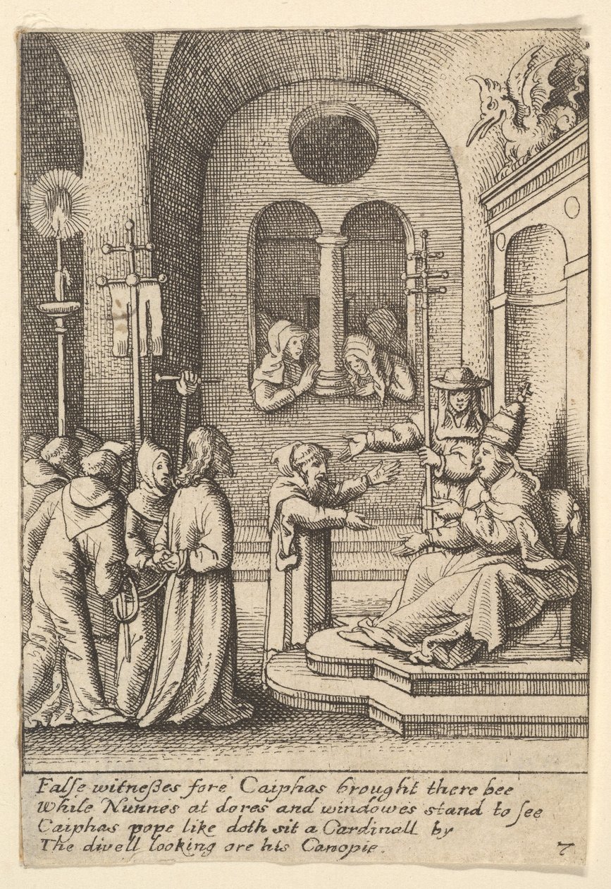 Jesús nuevamente ante Caifás, 1625-77 de Wenceslaus Hollar