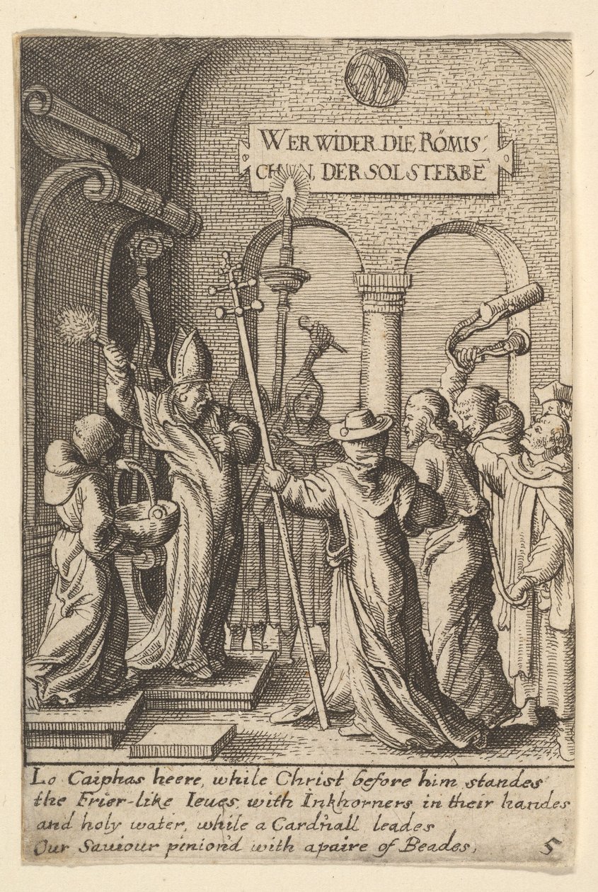Jesús ante Caifás, 1625-77 de Wenceslaus Hollar