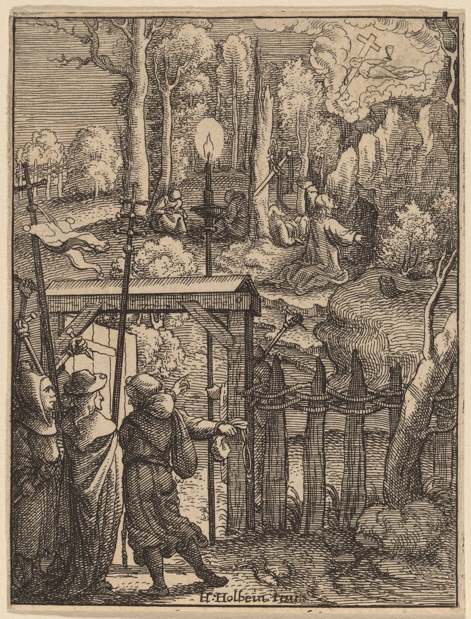 Jesús en el Monte de los Olivos de Wenceslaus Hollar