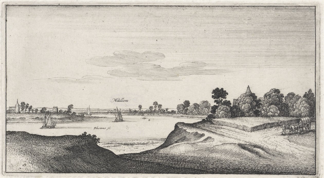 Paisaje con vistas a Mülheim Paisajes y paisajes urbanos (título de la serie) Amoenissimi Aliquot Locorum en la provincia de Diversis Iacetium Prospectus (título de la serie) de Wenceslaus Hollar