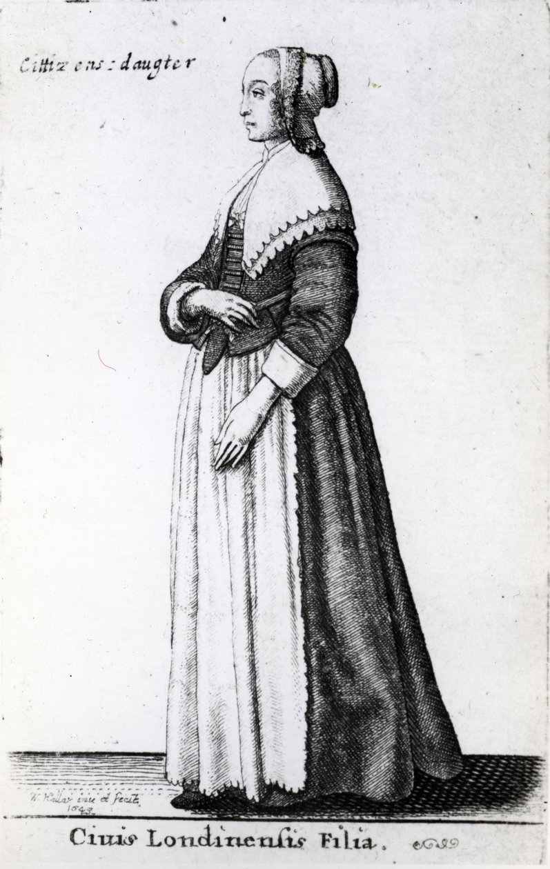 Hija de un ciudadano de Londres, 1643 de Wenceslaus Hollar