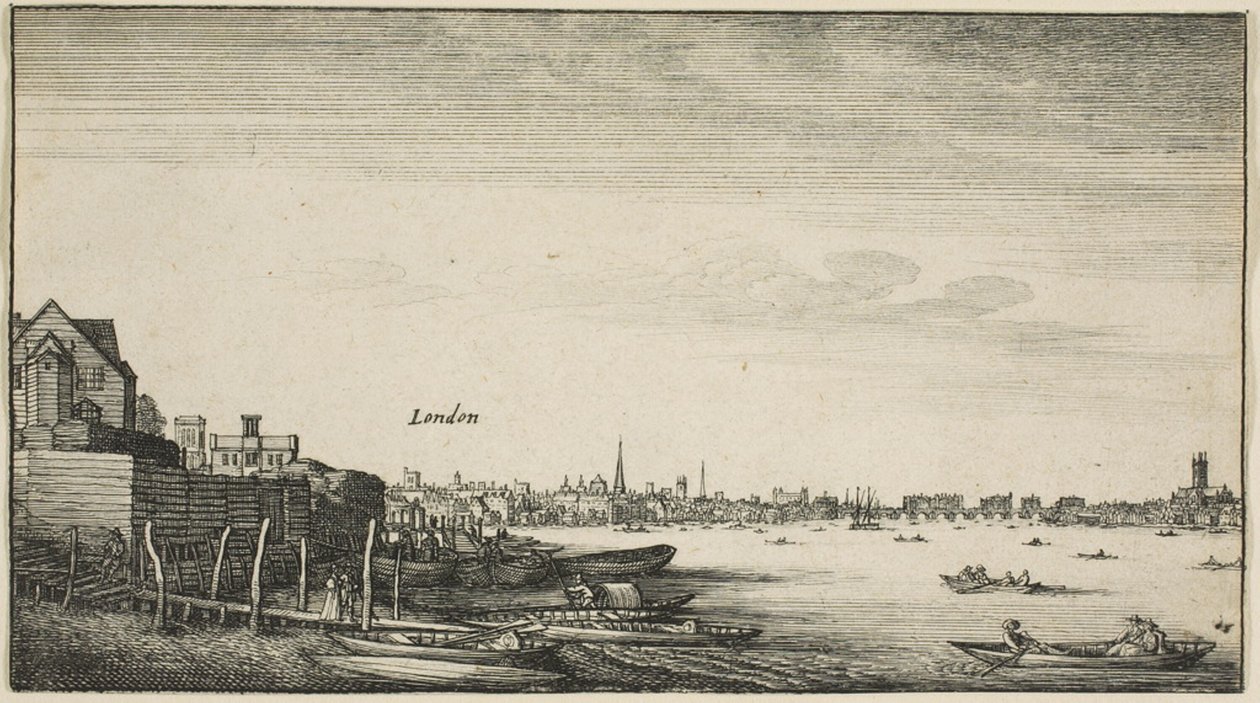 Londres visto desde el río Támesis en Milford Stairs debajo de Arundel House de Wenceslaus Hollar