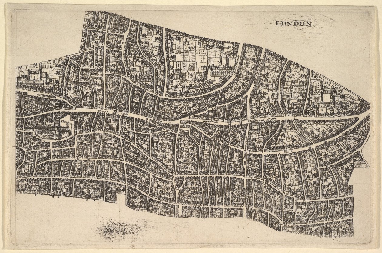 Londres antes del Gran Incendio, 1666-77 de Wenceslaus Hollar