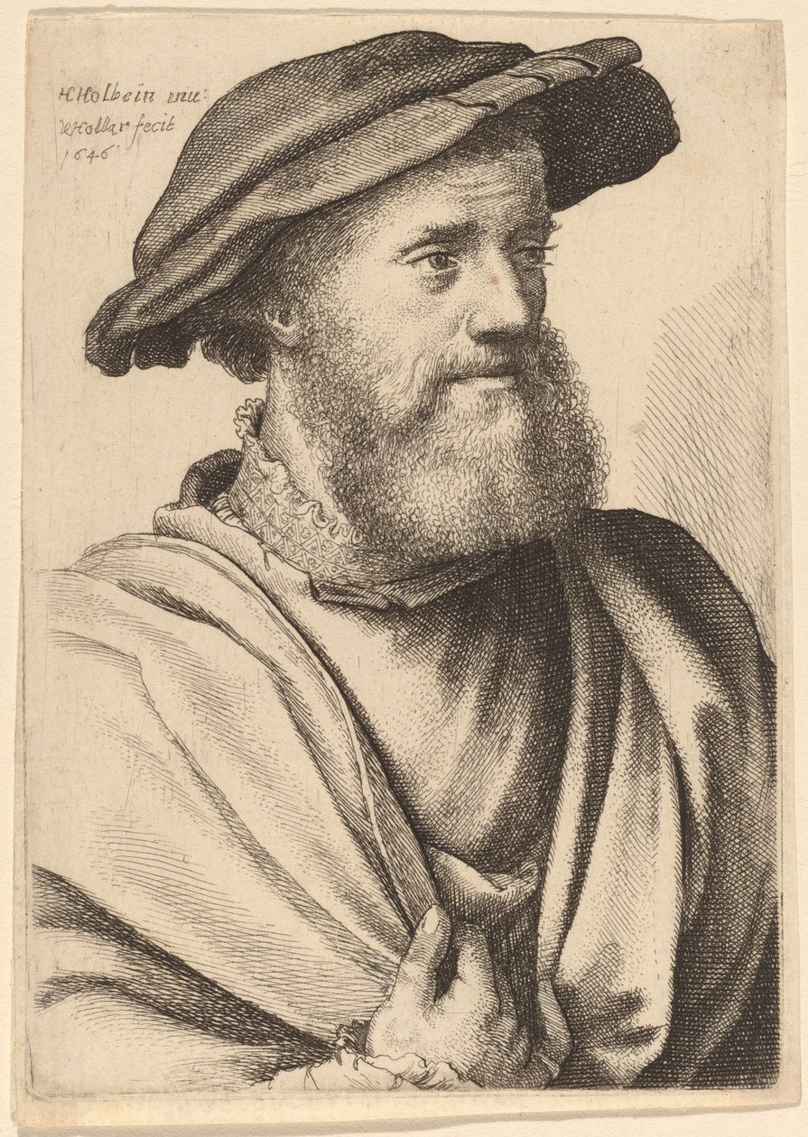 Hombre con Barba Mirando a la Derecha Hans Holbein, 1646 de Wenceslaus Hollar