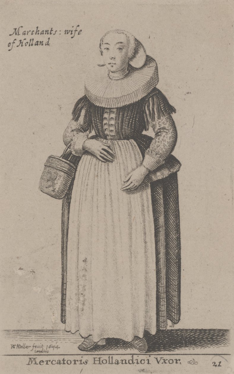 Esposa del Mercader de Holanda (Mercatoris Hollandici Uxor) de Wenceslaus Hollar