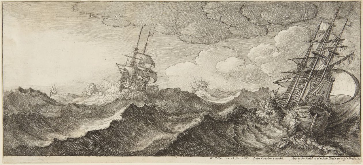 Marina en tempestad de Wenceslaus Hollar
