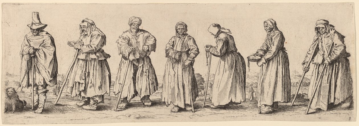 Mendigos hombres y mujeres de Wenceslaus Hollar