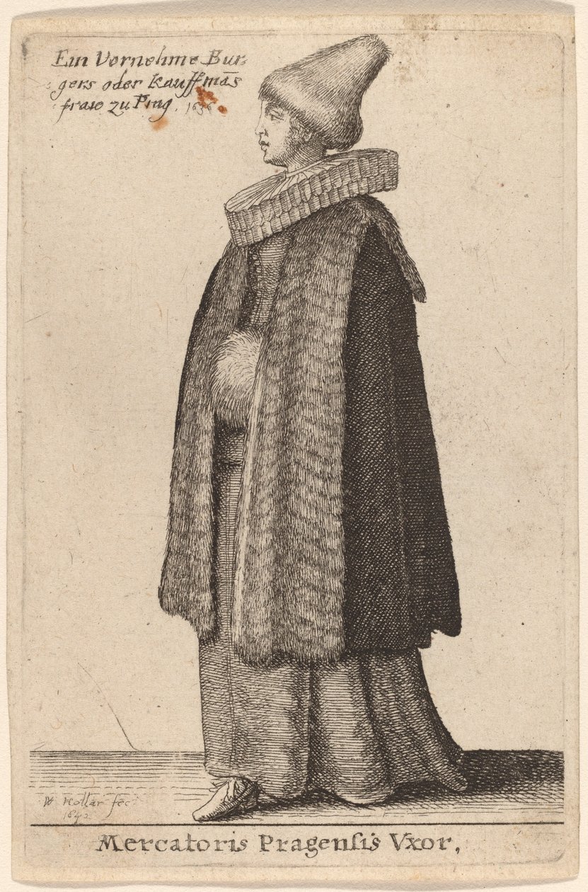 Esposa de Mercatoris Pragensis de Wenceslaus Hollar