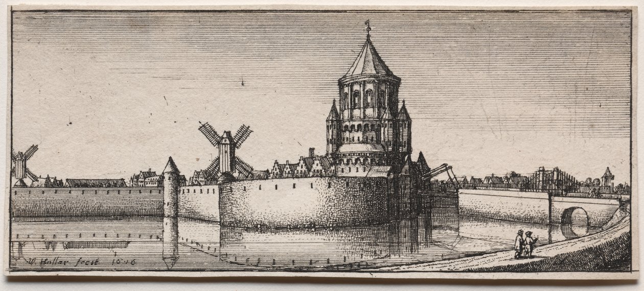 Puerta de la ciudad con foso de Wenceslaus Hollar